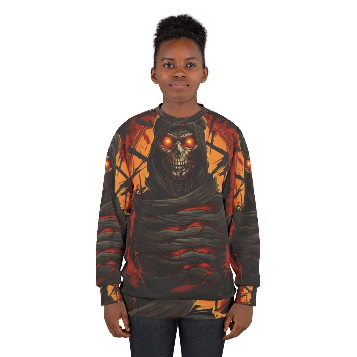 Sinister 'Writhing Darkness' sweatshirt with dark, gothic design - women