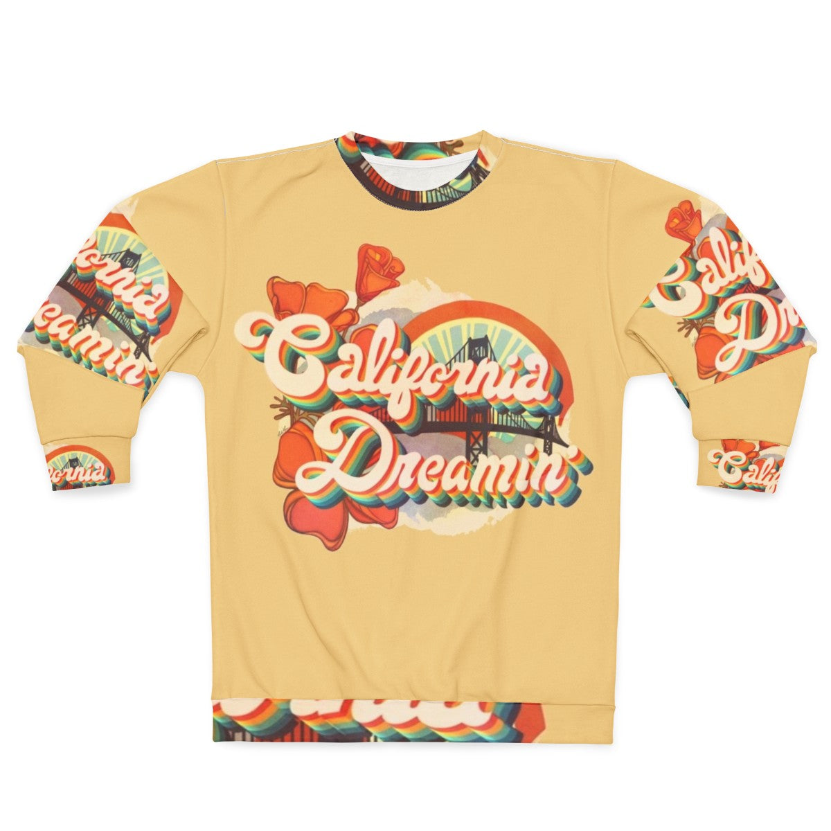 Vintage California Dreamin' Sweatshirt with Psychedelic Music Graphic