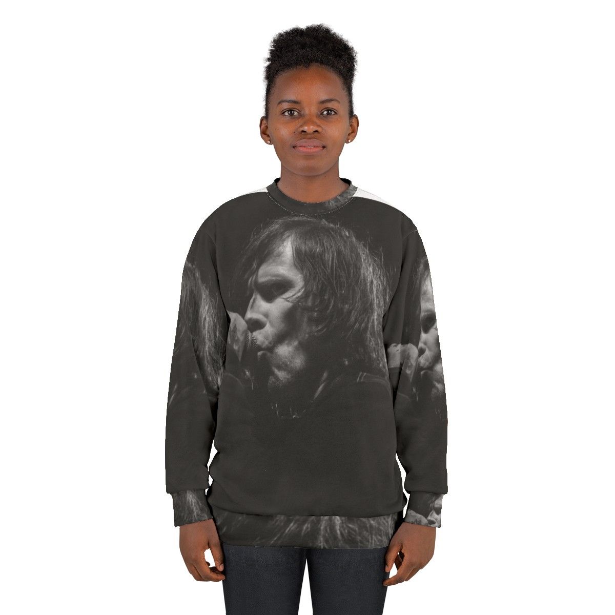 Mark Lanegan grunge rock musician wearing sweatshirt - women