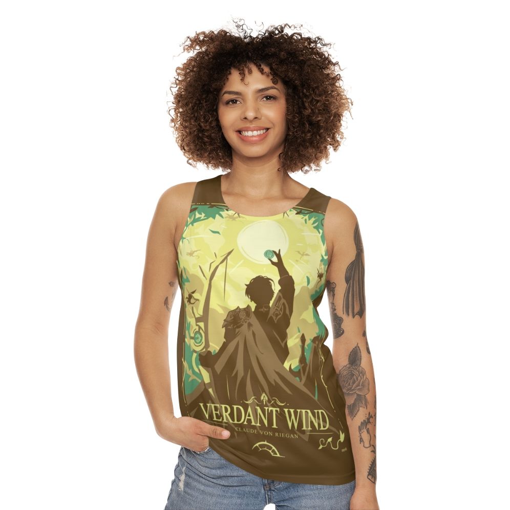 Unisex fire emblem three houses tank top with verdant wind design - women