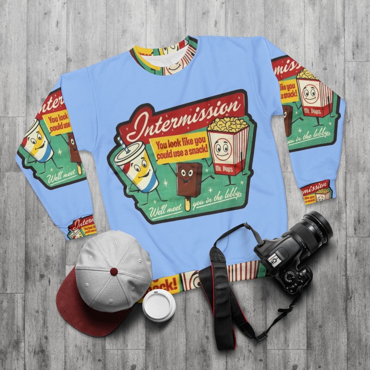 Intermission Movie-Themed Sweatshirt - flat lay