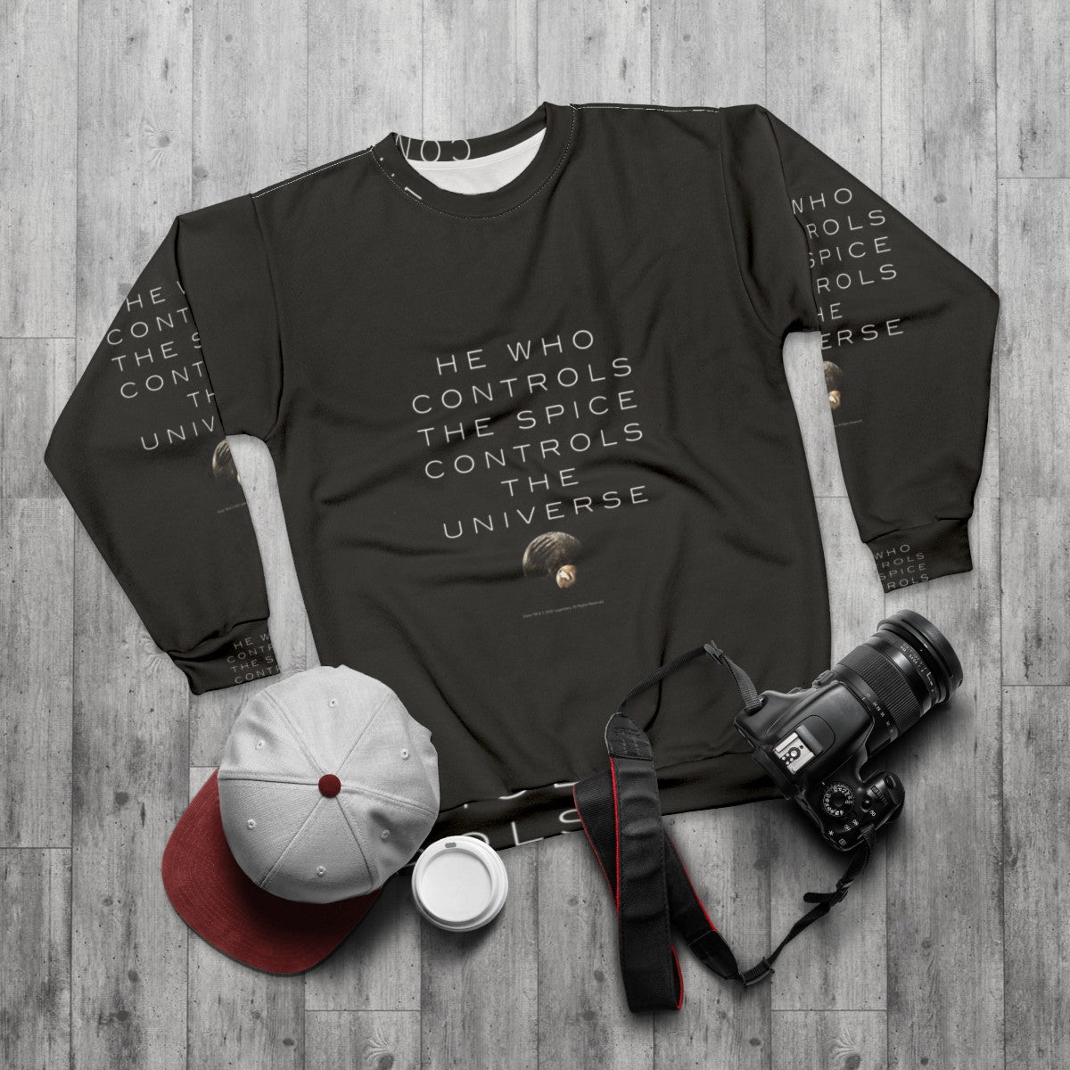 Dune Movie "He Who Controls The Universe" Sweatshirt - flat lay