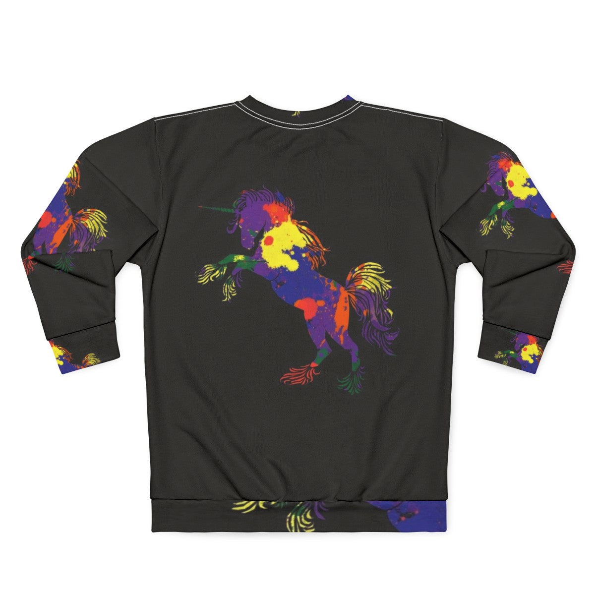 Rainbow Unicorn Sweatshirt with Whimsical Design - Back