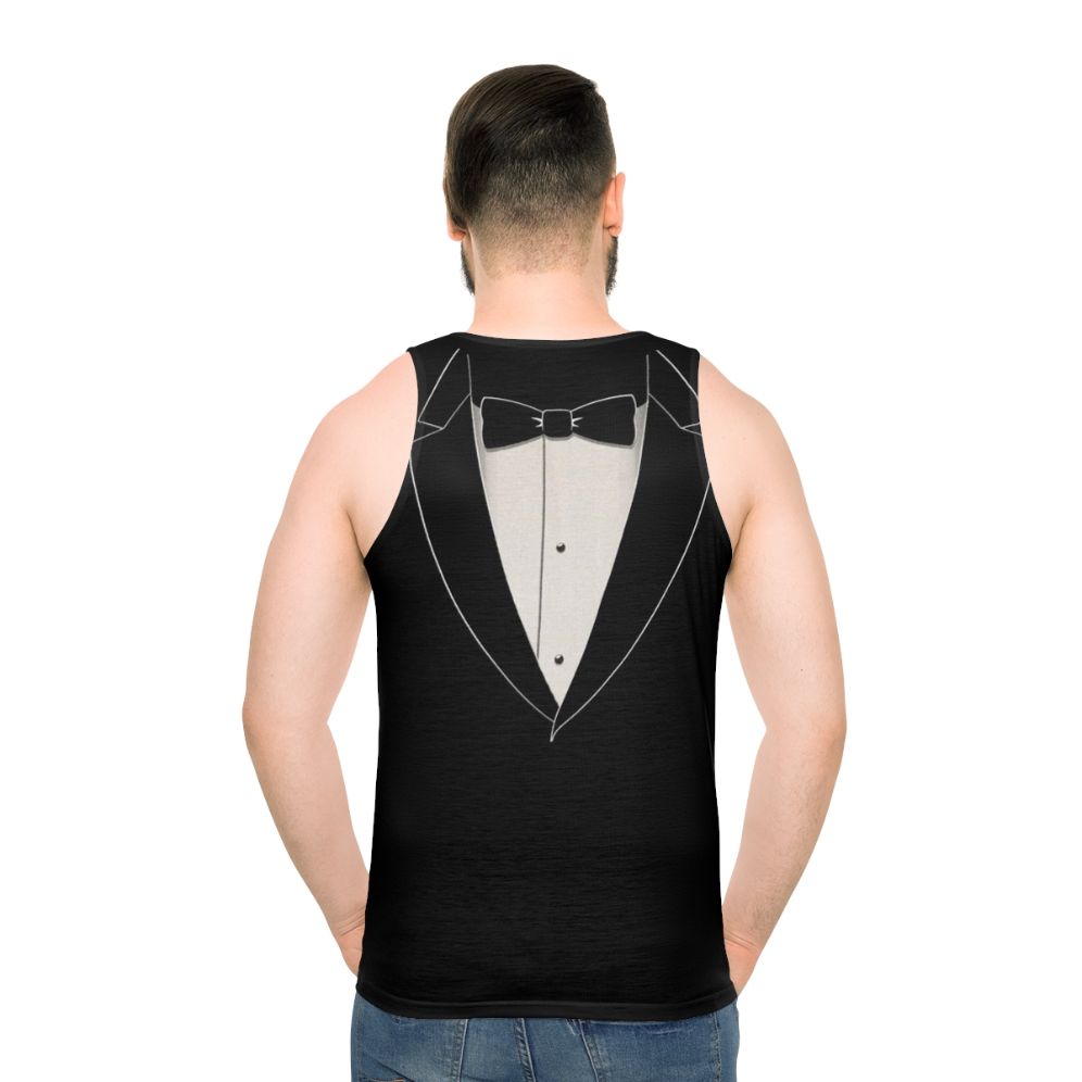 Tuxedo Unisex Tank Top - men back