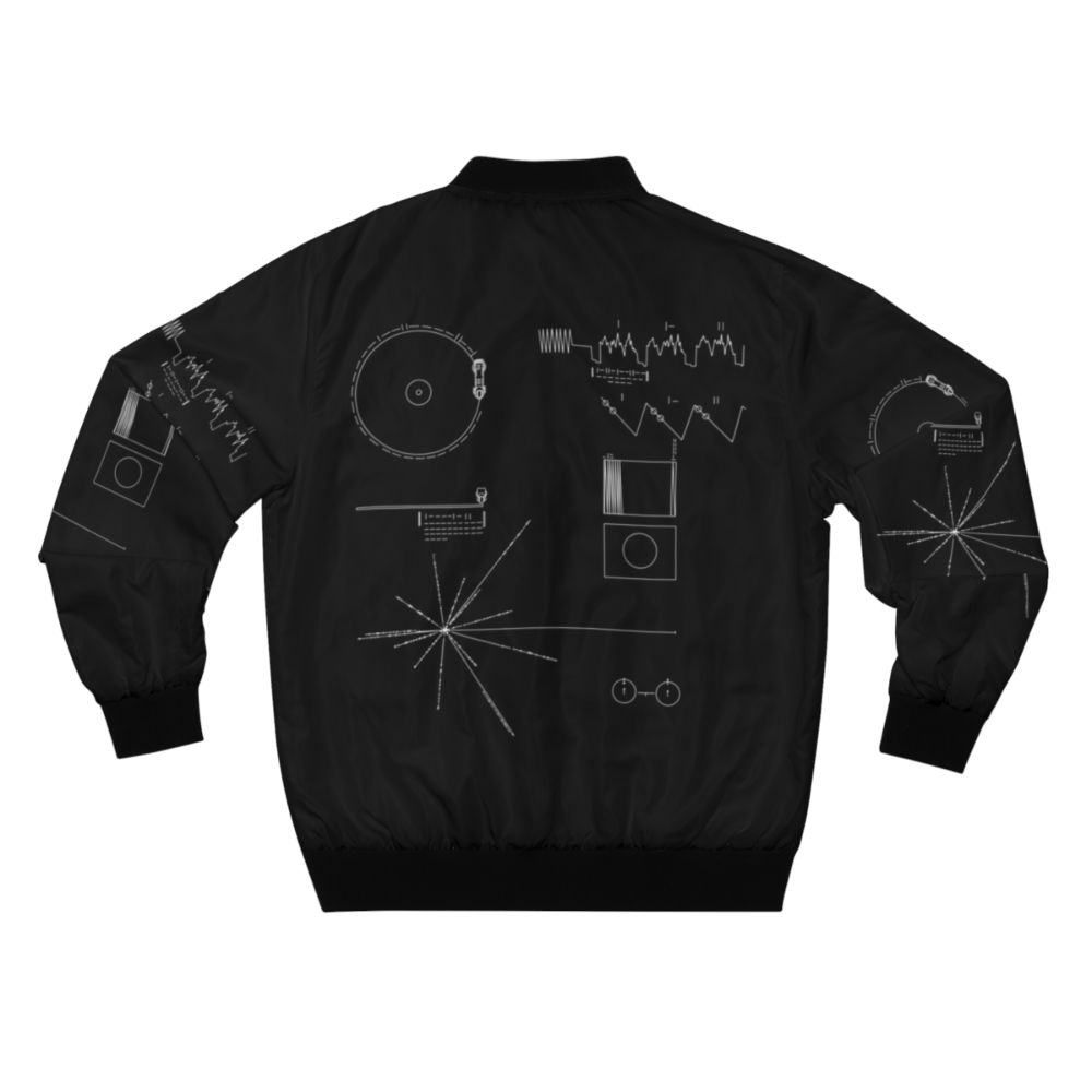 Voyager Golden Record bomber jacket with abstract space and astronomy designs - Back