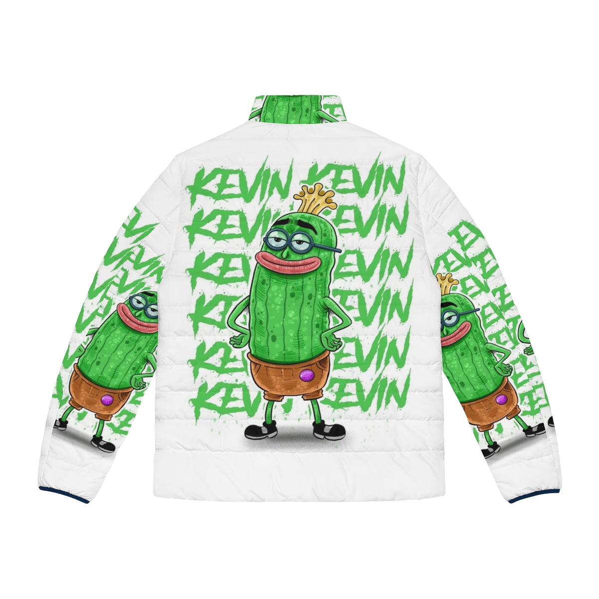 Spongebob Kevin the Sea Cucumber Puffer Jacket featuring characters from the Nickelodeon cartoon Spongebob Squarepants - Back