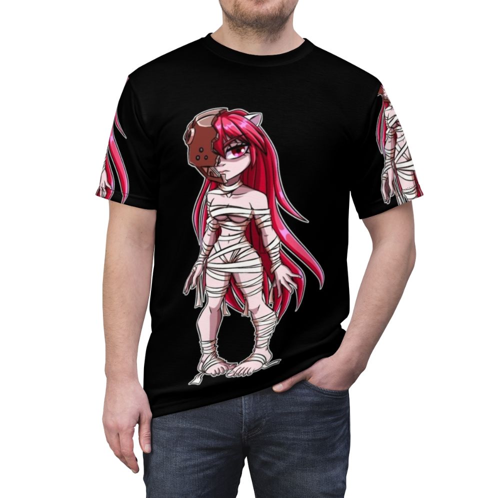 Elfen Lied inspired anime graphic t-shirt featuring characters from the popular anime series - men front