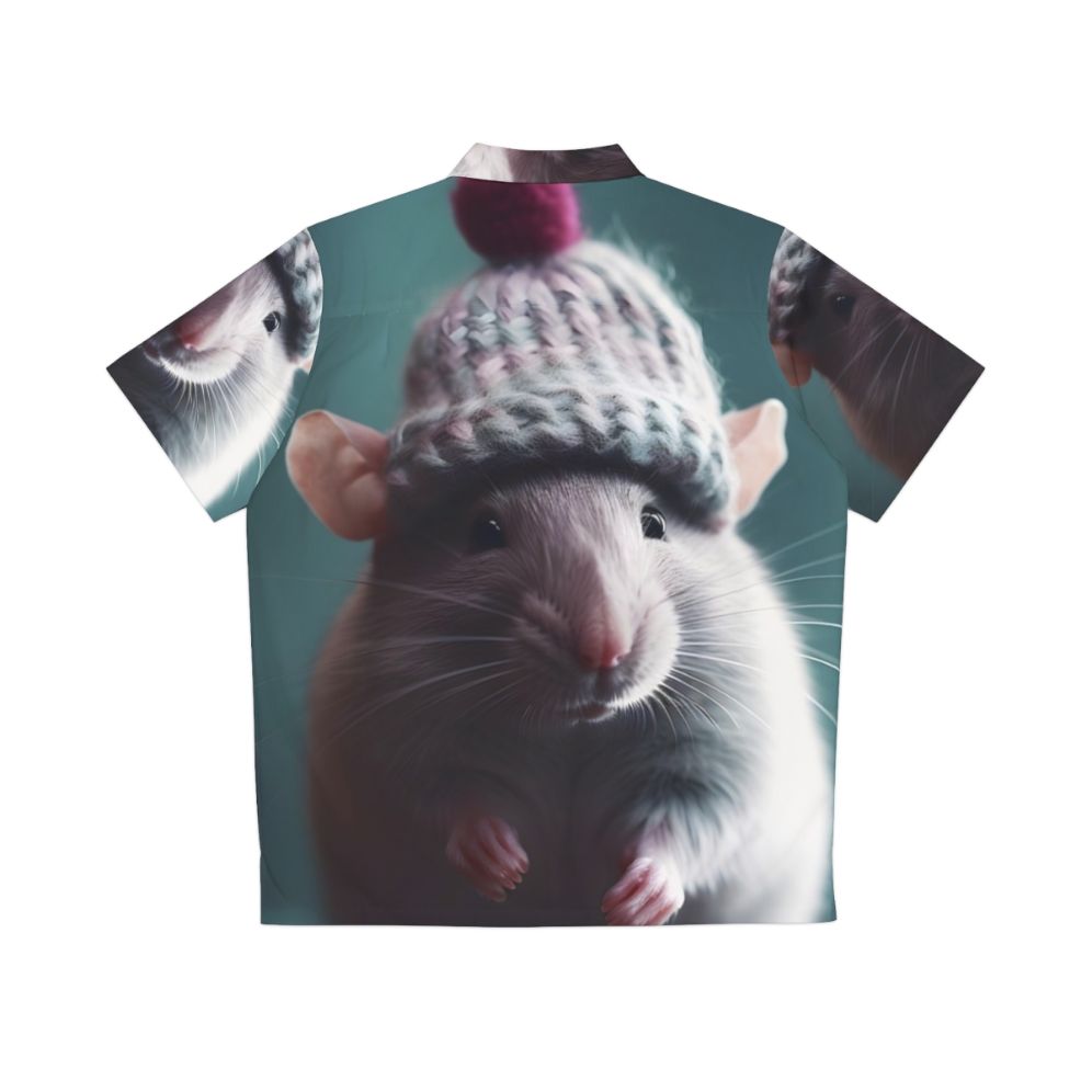 A Hawaiian shirt featuring a winter rat design - Back