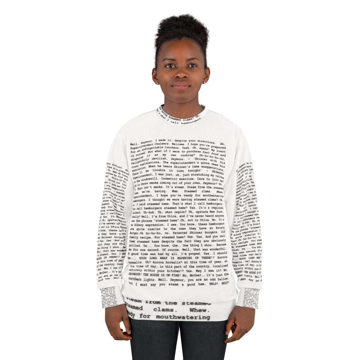 Entire Steamed Hams Script Simpsons Meme Sweatshirt - women