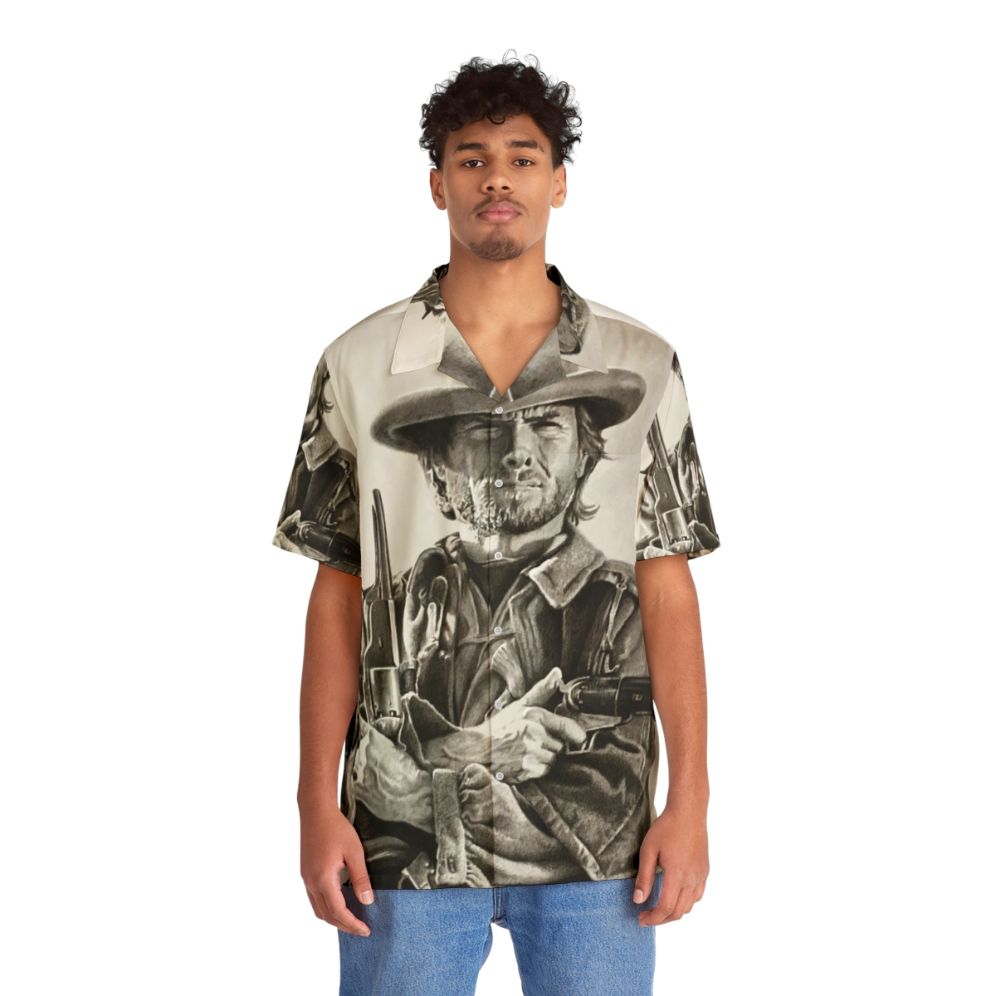 Clint Eastwood Sketch Hawaiian Shirt - People Front