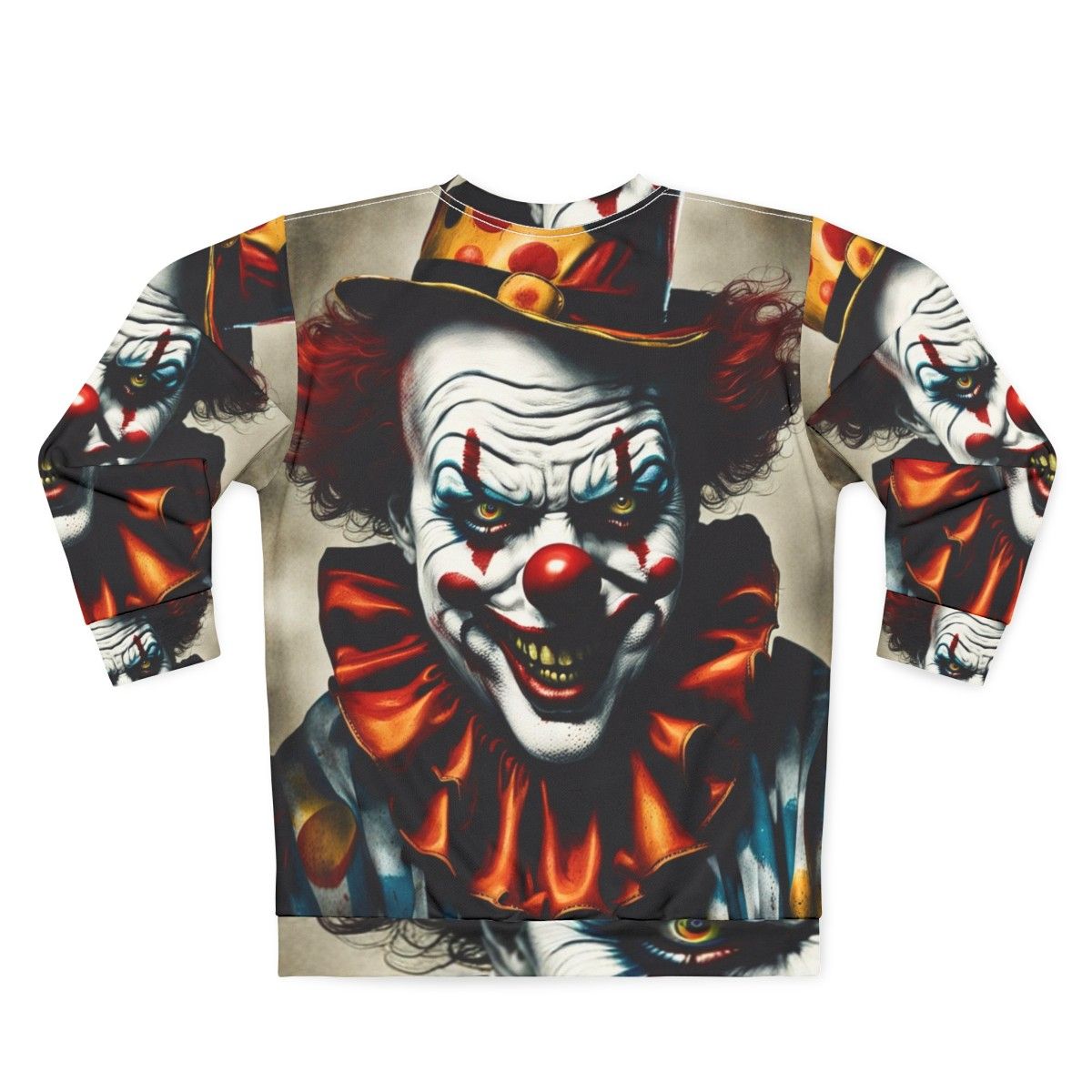 Creepy Clown Sweatshirt for Halloween - Back