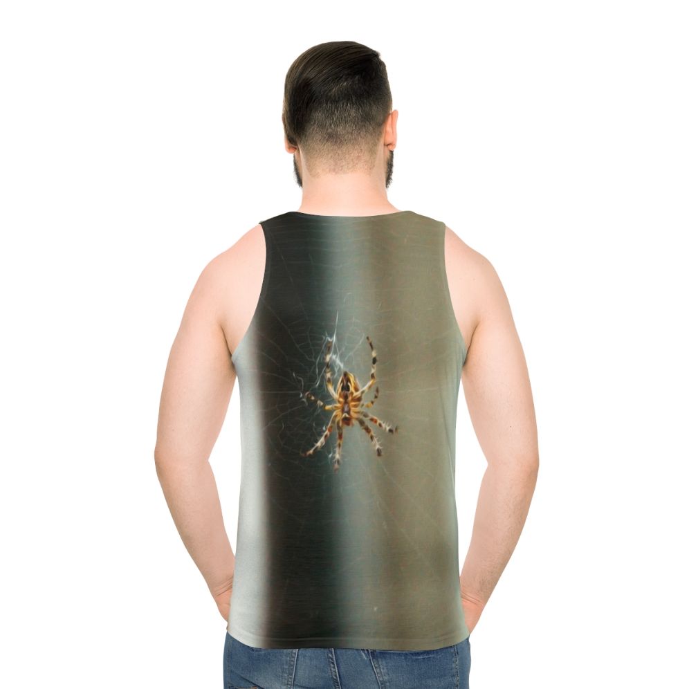 Unisex spider web insects animals tank top - men back