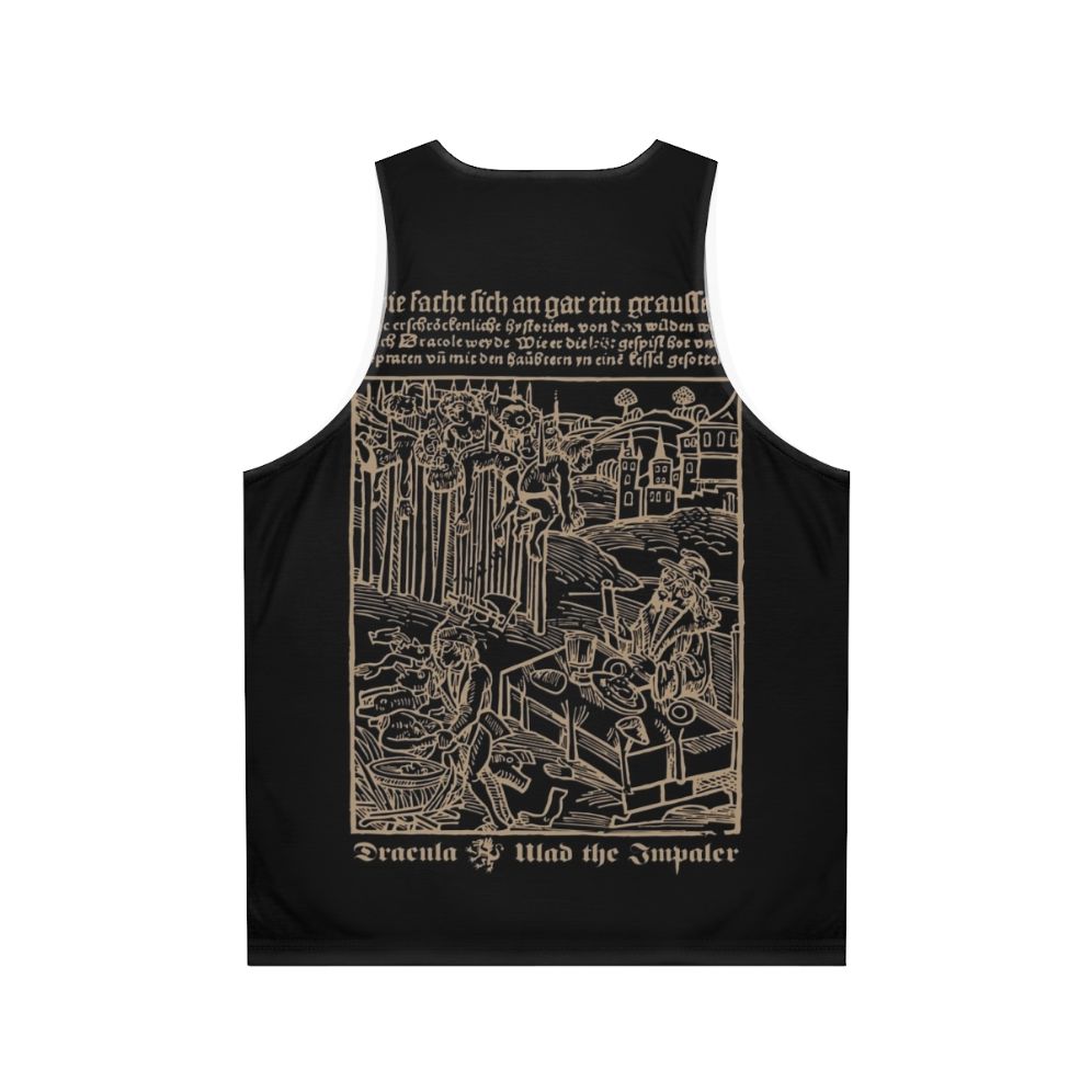 Dracula Unisex Tank Top featuring gothic and medieval design - Back