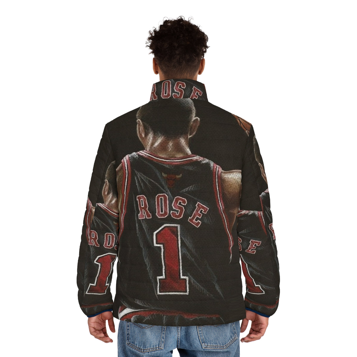 Derrick Rose Puffer Jacket - Stylish and Warm NBA-Inspired Outerwear - men back