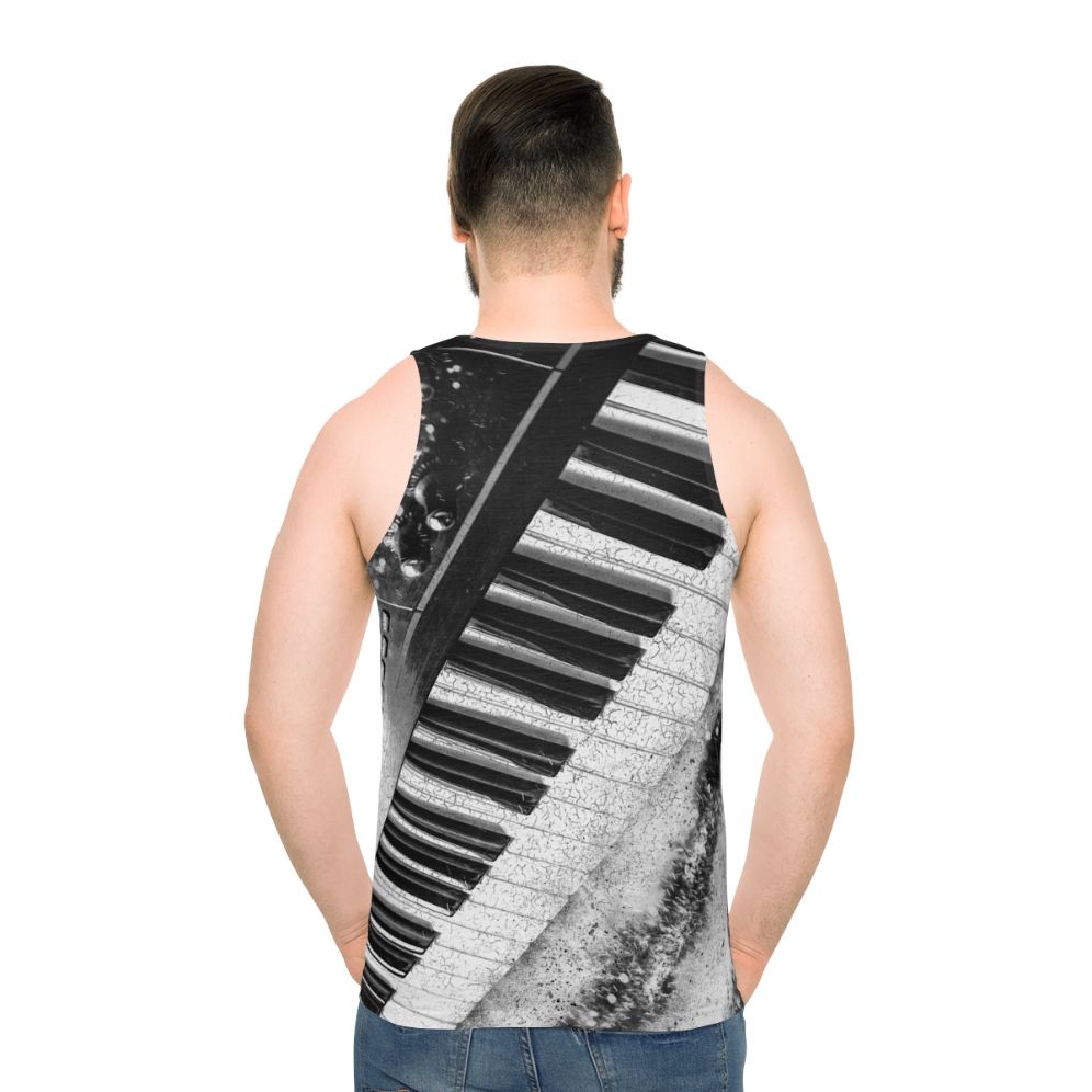 Minimalist synth power unisex tank top - men back