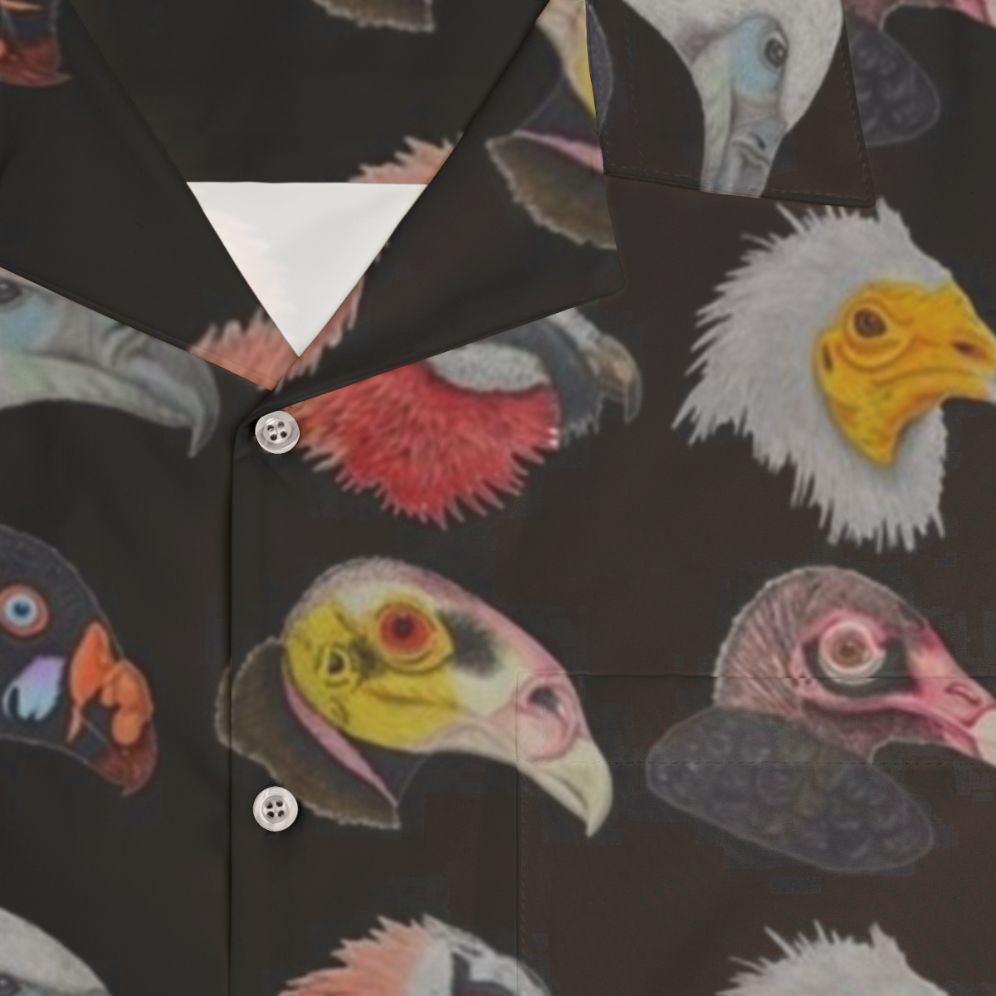 Bearded griffon vulture Hawaiian shirt with tropical nature print - Detail