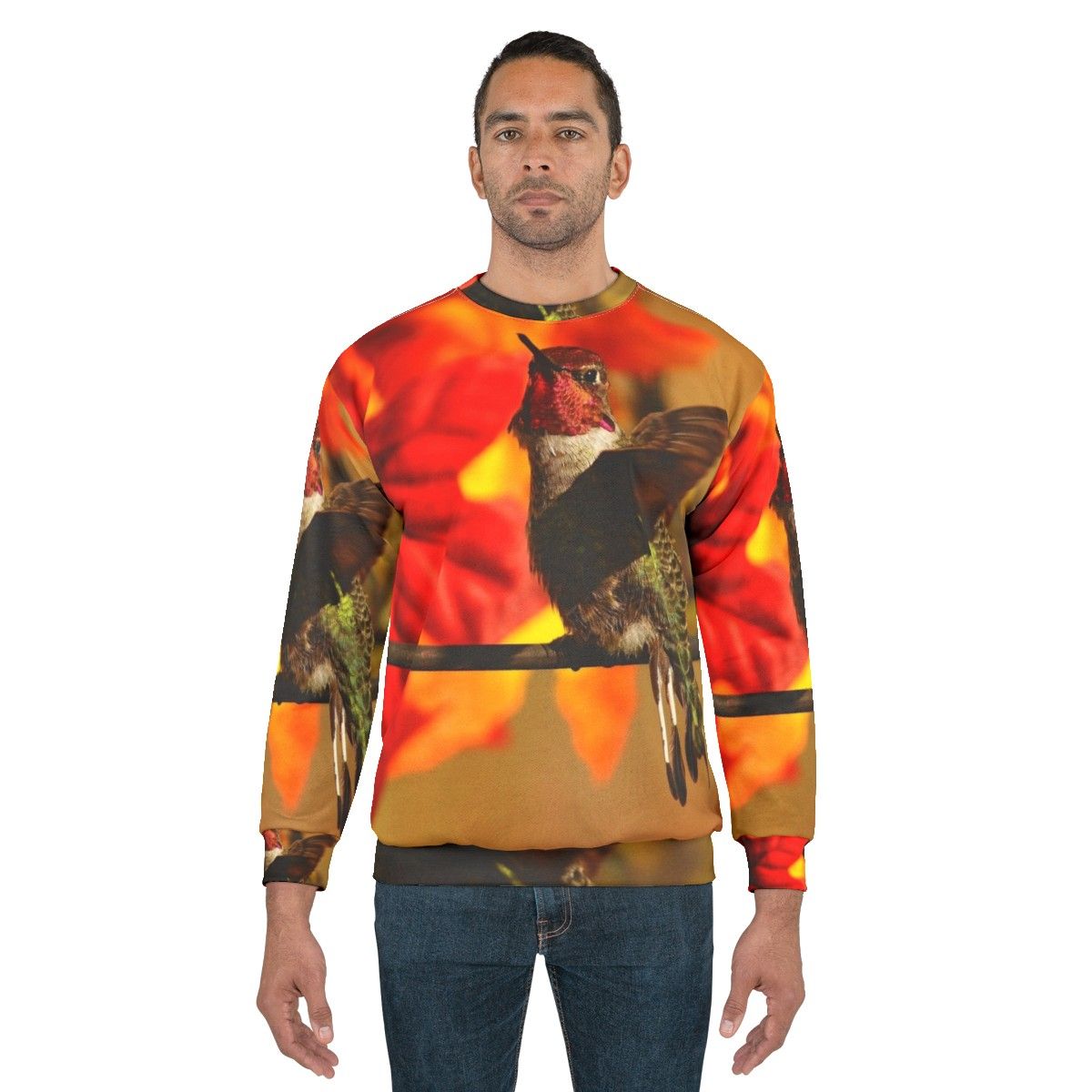 Autumn hummingbird sweatshirt - men