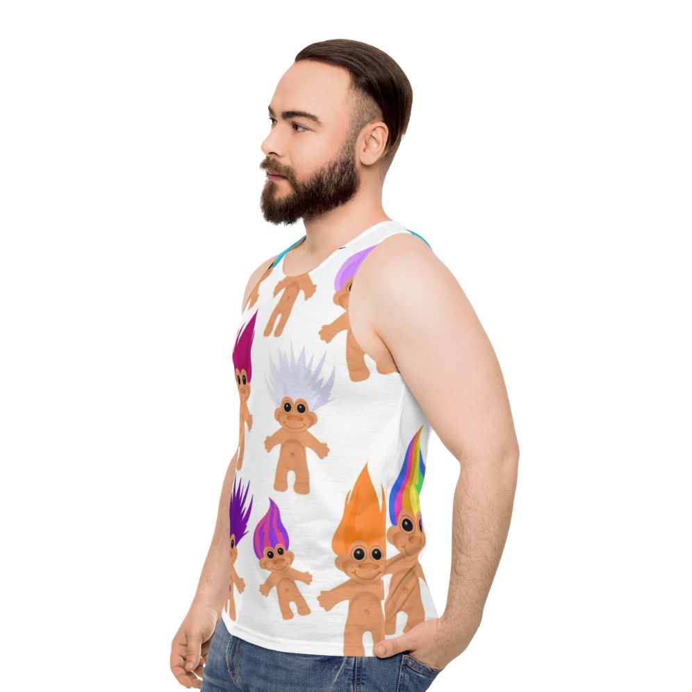 Trendy 90s Troll Doll Unisex Tank Top - men side