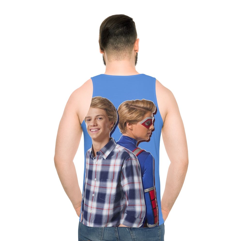 Henry Danger Superhero Unisex Tank Top - men back