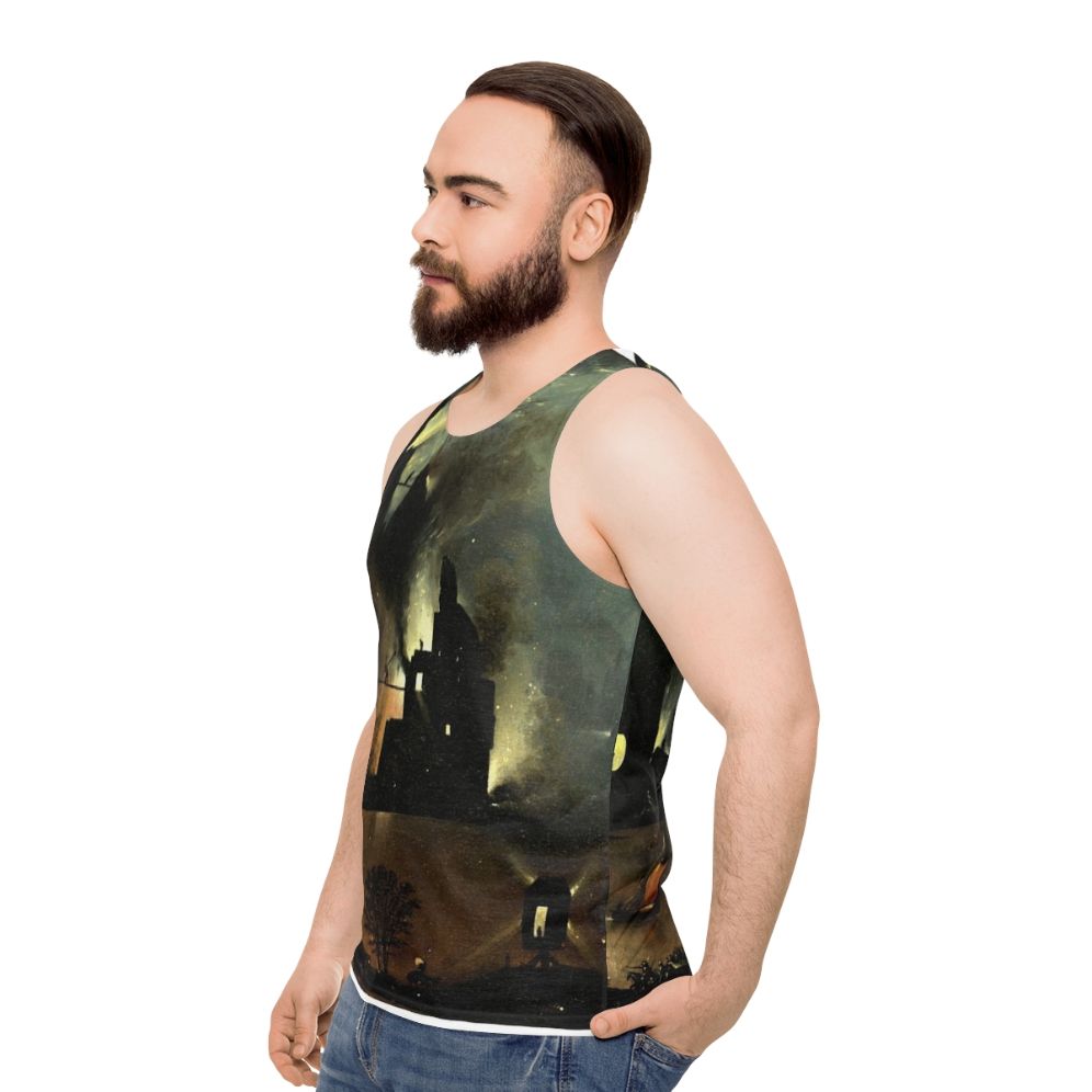 Hieronymus Bosch inspired unisex tank top with hellish imagery - men side