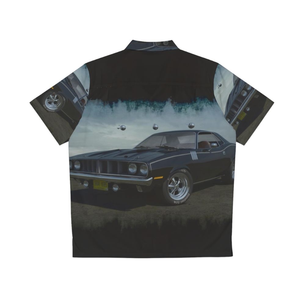 Phantasm Cuda Hawaiian Shirt featuring the iconic Barracuda car from the horror movie Phantasm - Back