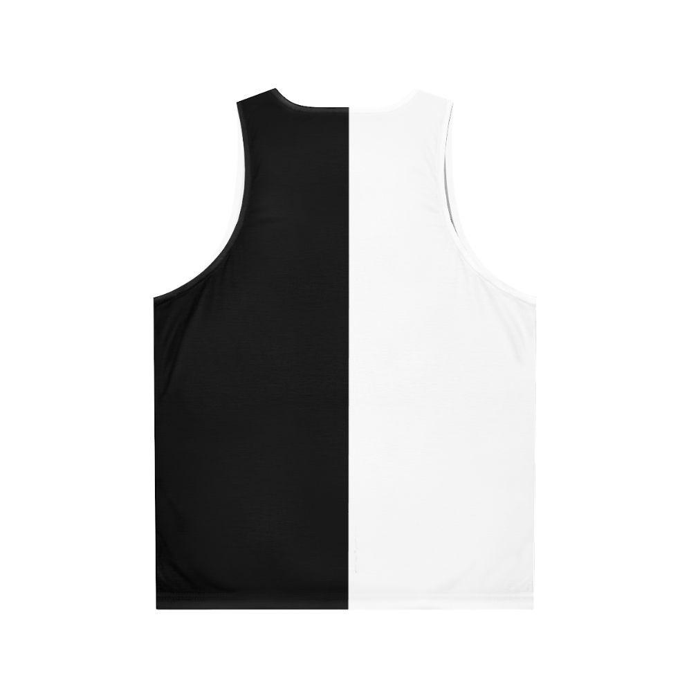 Monochrome half black half white unisex tank top - Back