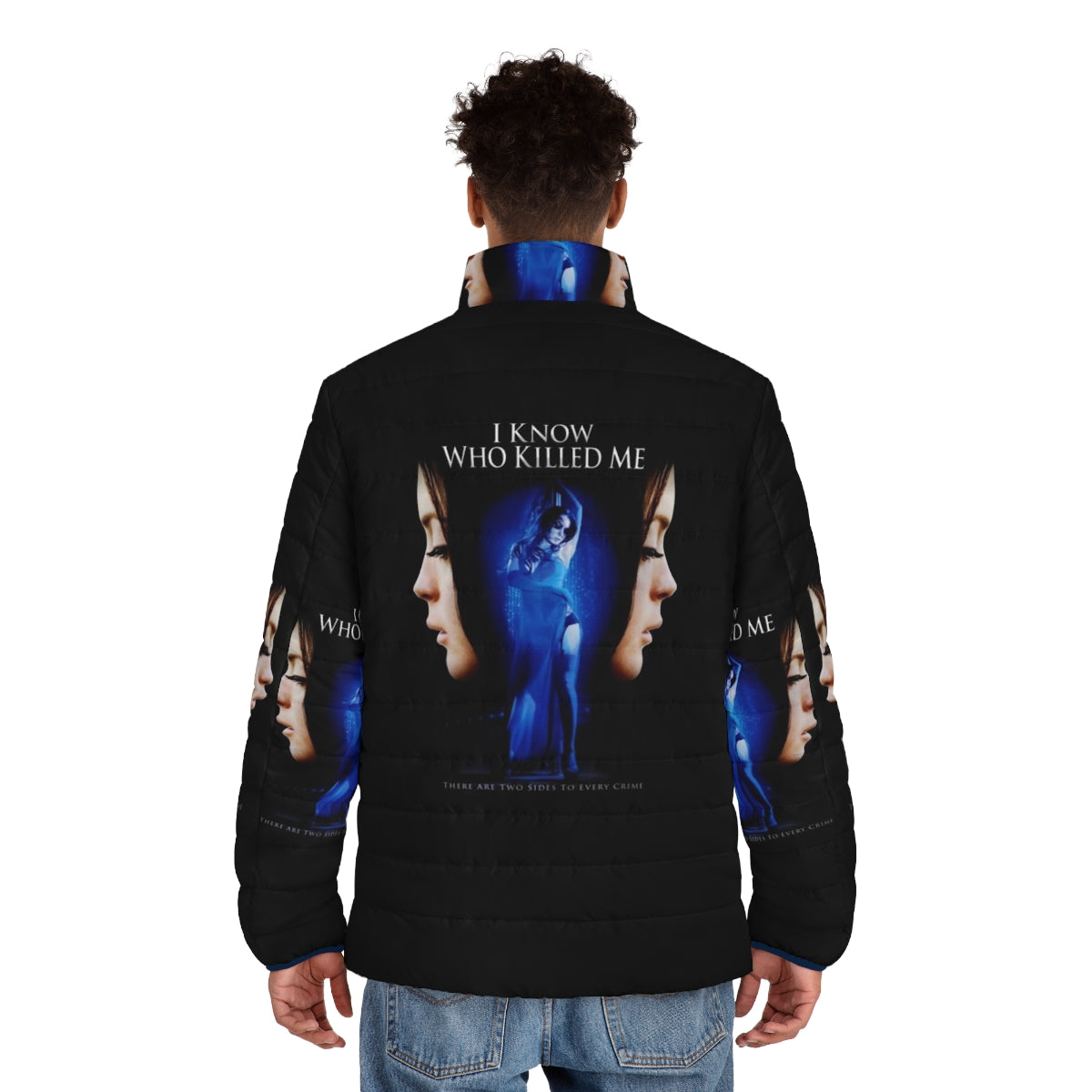 'I Know Who Killed Me' puffer jacket featuring a cult movie design with Lindsay Lohan - men back