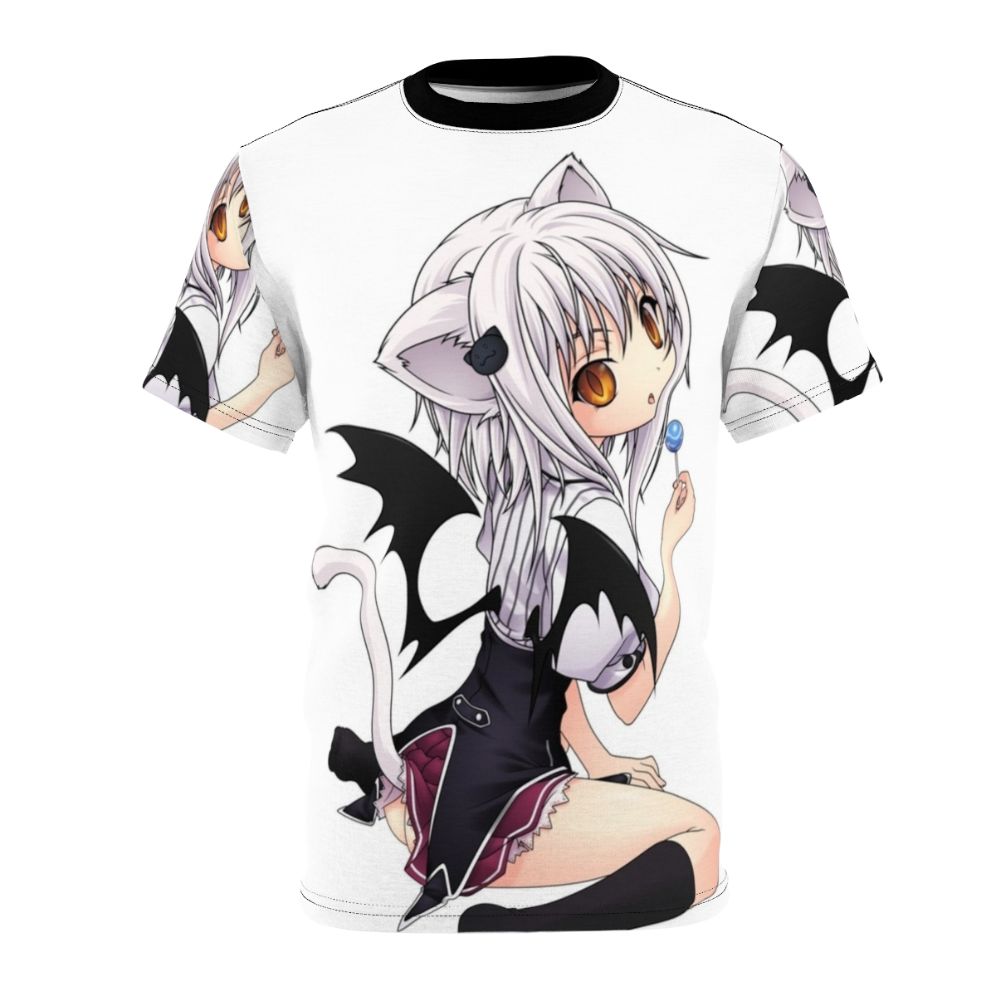 Neko girl anime manga t-shirt featuring a design inspired by the character Koneko Toujou from High School DxD