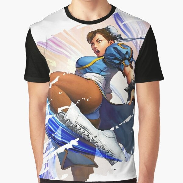 Chun Li, the iconic Street Fighter video game character, featured on a graphic t-shirt