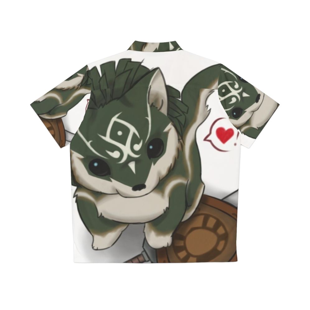 Kawaii Wolf Link Hawaiian Shirt - Back