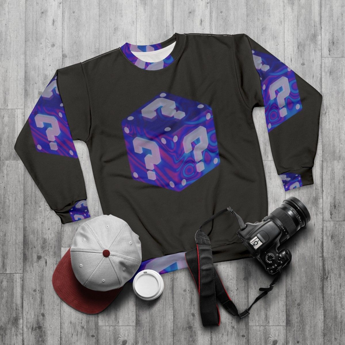 Trippy Mystery Box Sweatshirt - flat lay