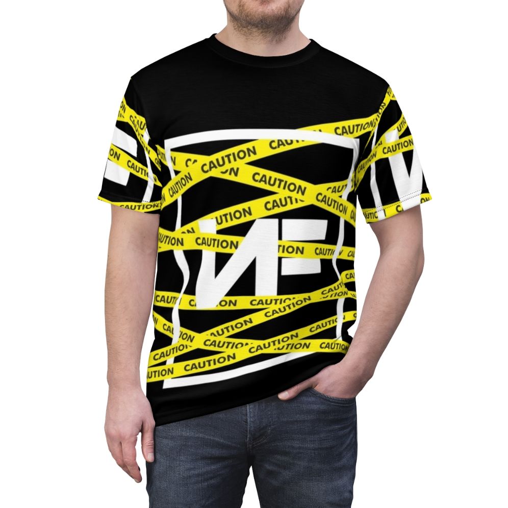 Nf Caution Inspired T-Shirt with Rap and Hip Hop Themed Graphics - men front