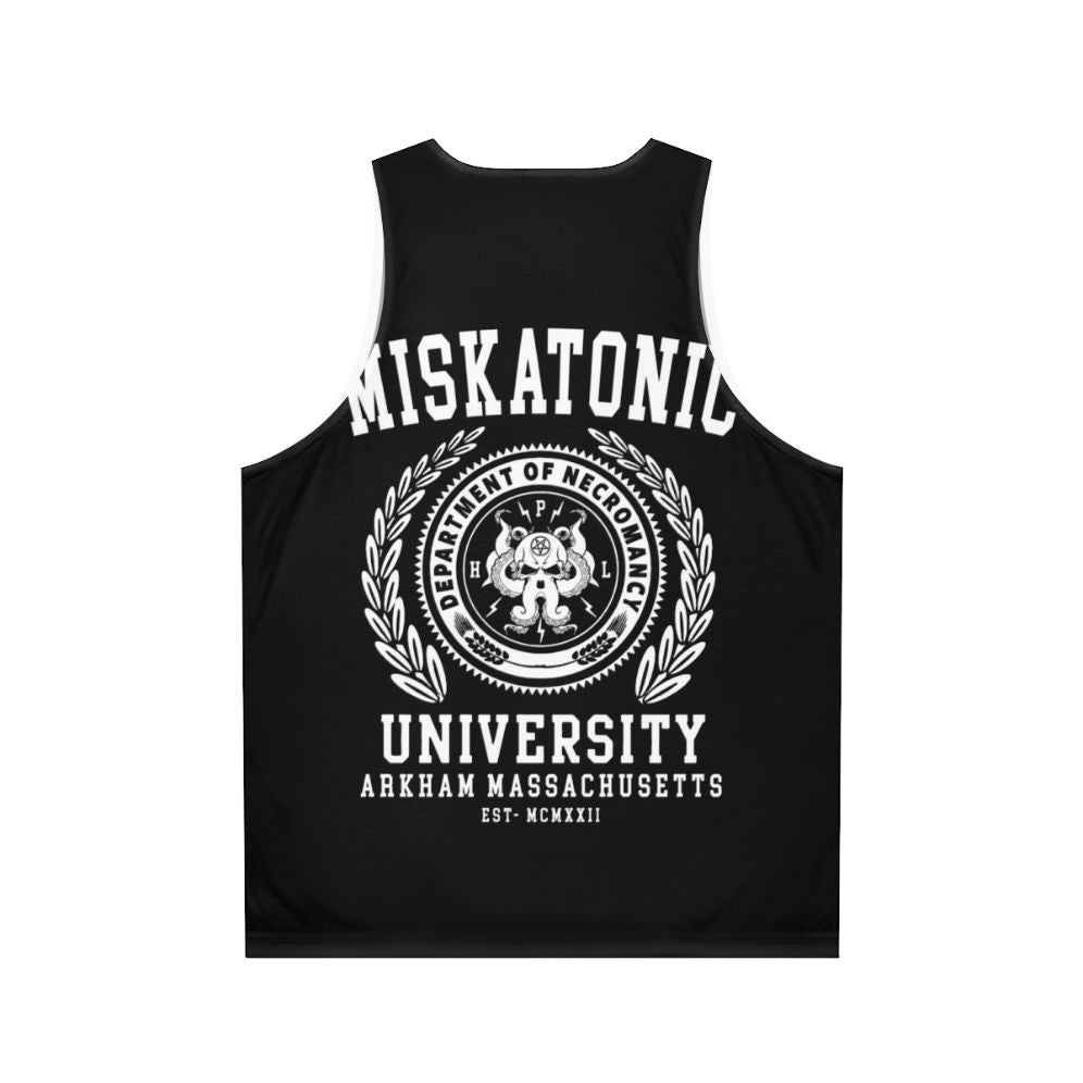 Cthulhu and Lovecraft Miskatonic University Unisex Tank Top - Back