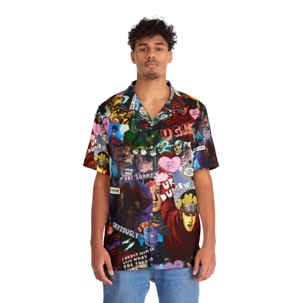 Wiccan Hawaiian Shirt with Superhero Motifs - People Front