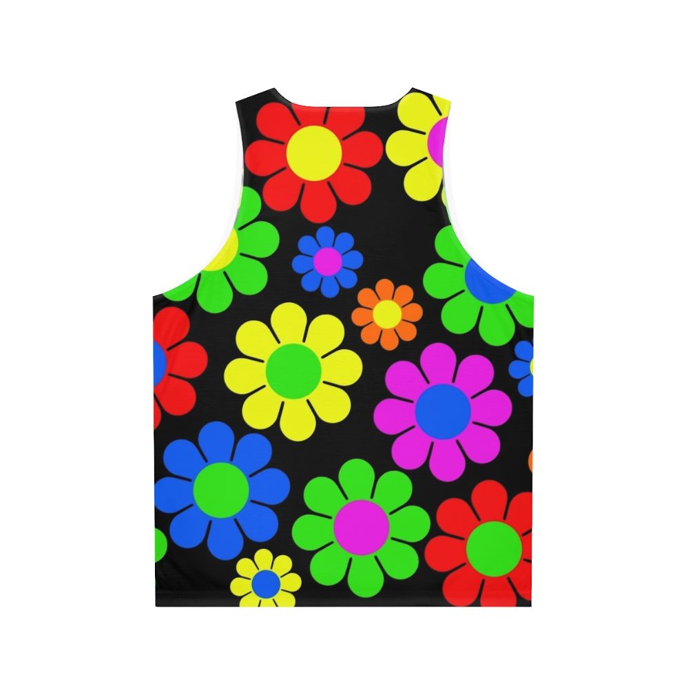 Hippy flower daisy spring pattern unisex tank top - Back