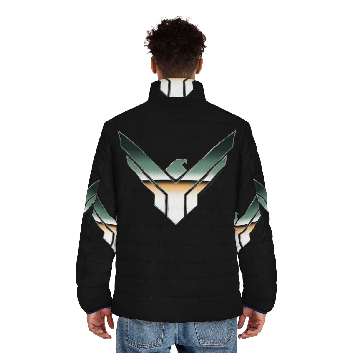 Dune House Atreides Chrome Symbol Puffer Jacket - men back