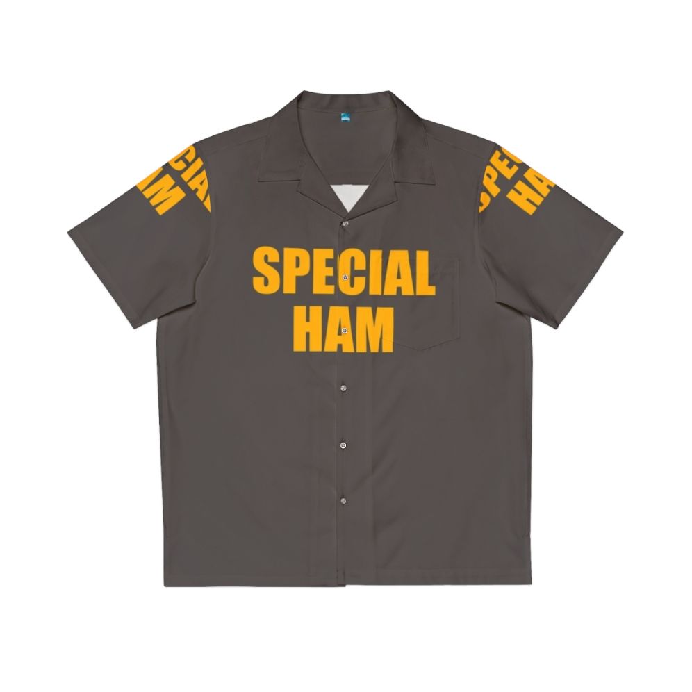 Vintage style Hawaiian shirt featuring Icarly's Penny and special ham