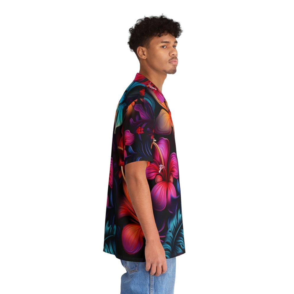 Dark Hawaiian floral print Hawaiian shirt - People Pight