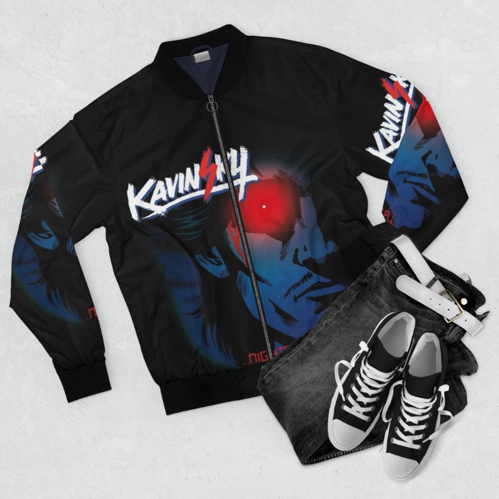 Ryan Gosling Scorpion Nightcall Bomber Jacket - Flat lay