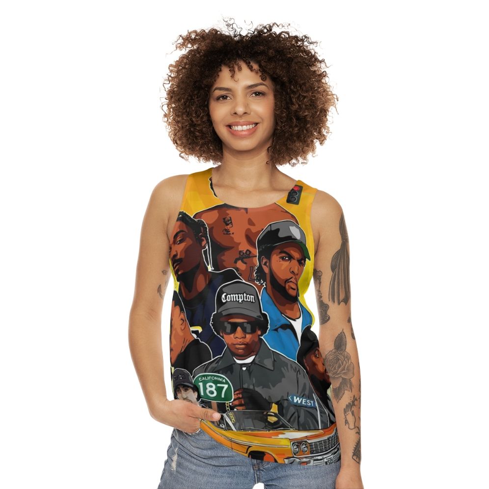 Unisex rap music tank top - women