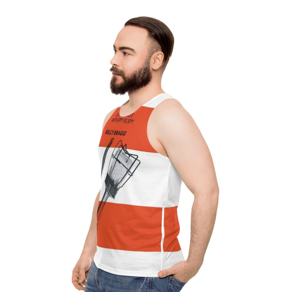 Unisex Tank Top with Music Lyrics Design - men side