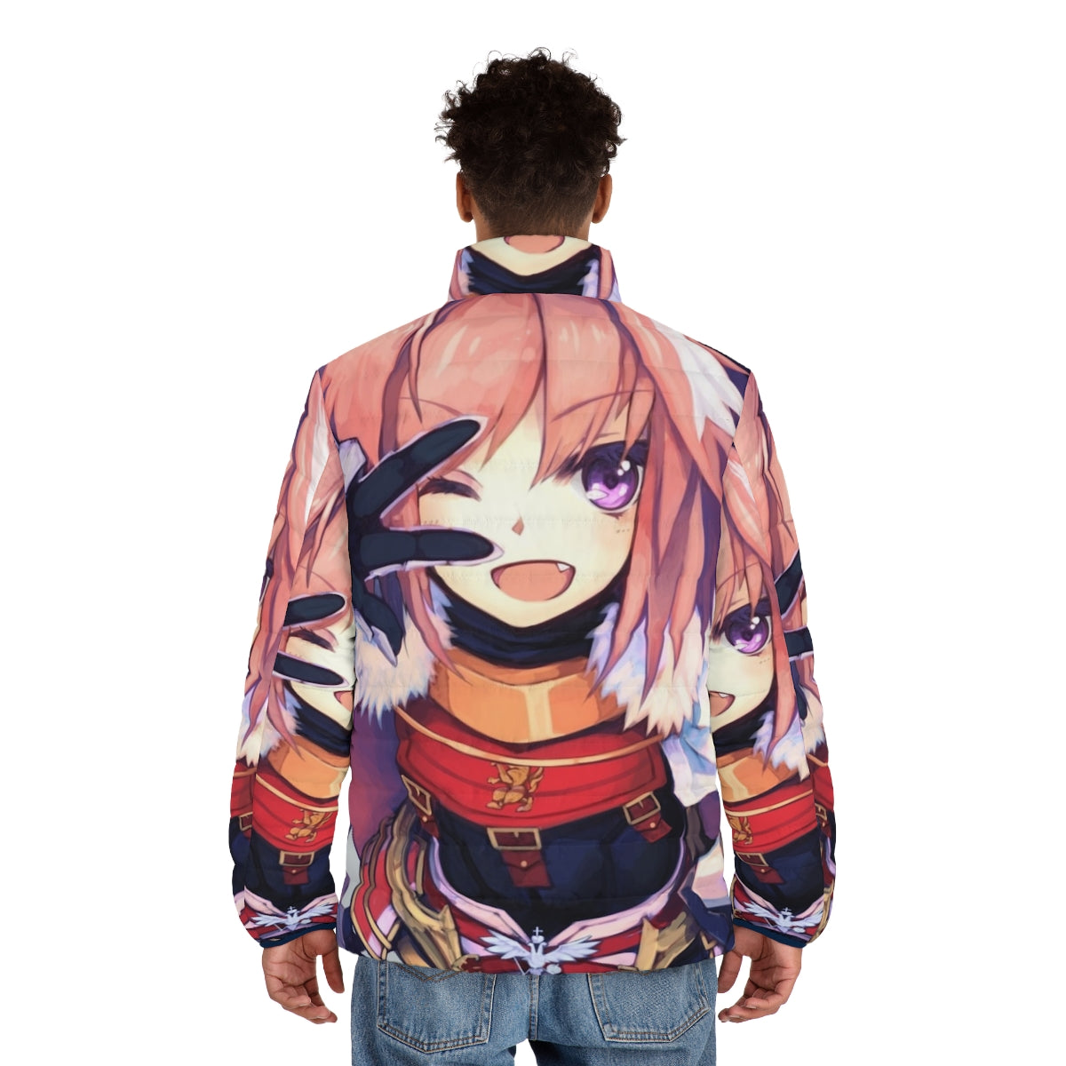 Astolfo Fate Series Puffer Jacket - Anime Inspired Outerwear - men back