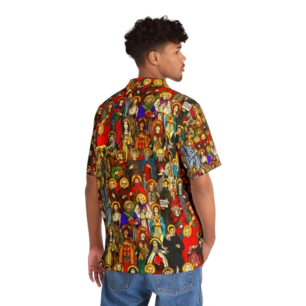 Catholic Saints Hawaiian Shirt with religious imagery - People Back