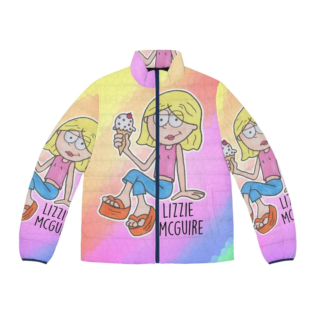 Lizzie McGuire Puffer Jacket with Cartoon Characters