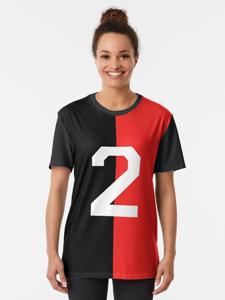 Marcelo Bielsa's Newell's Old Boys football jersey graphic design on a t-shirt - Women