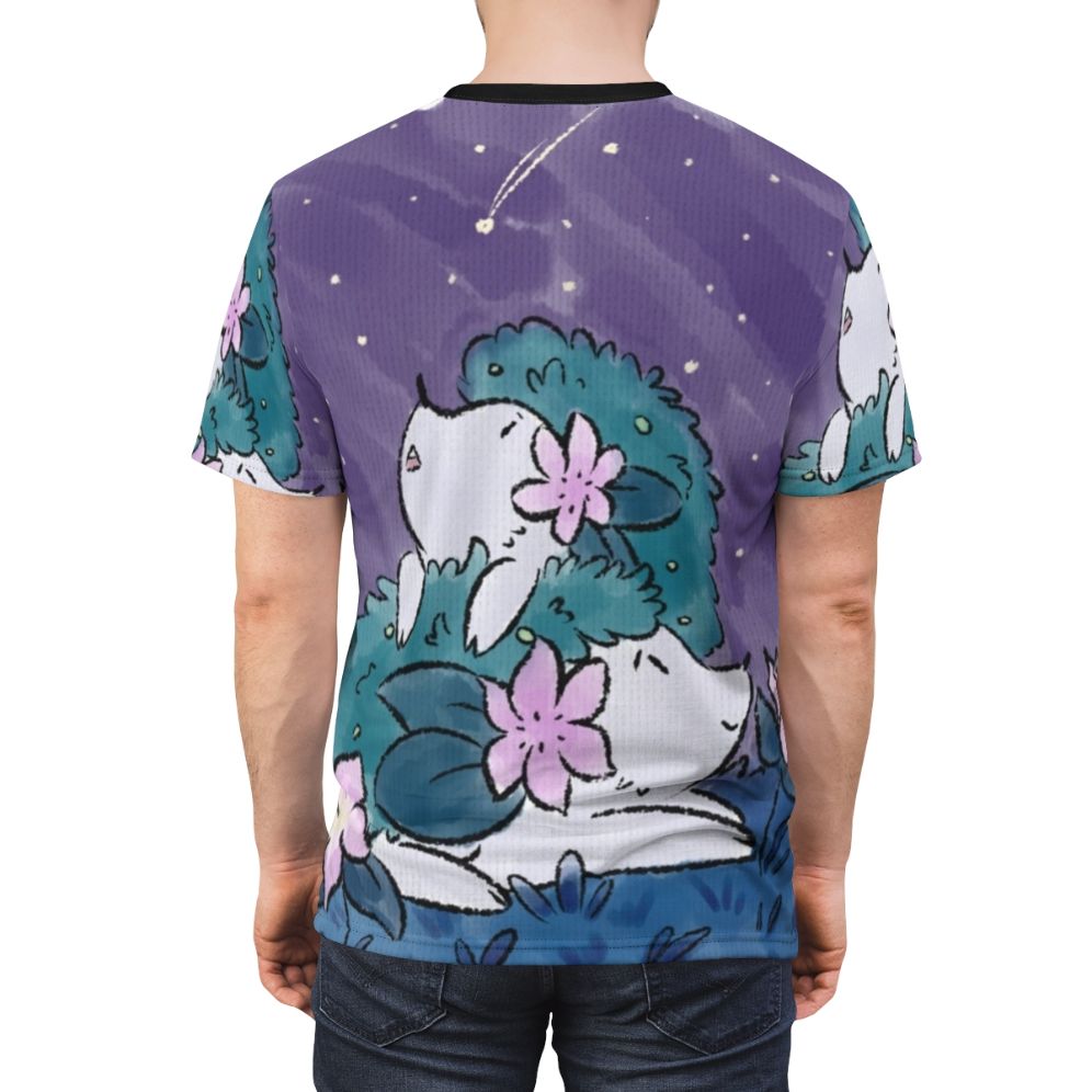 Shaymin inspired hedgehog design printed on a high-quality t-shirt - men back