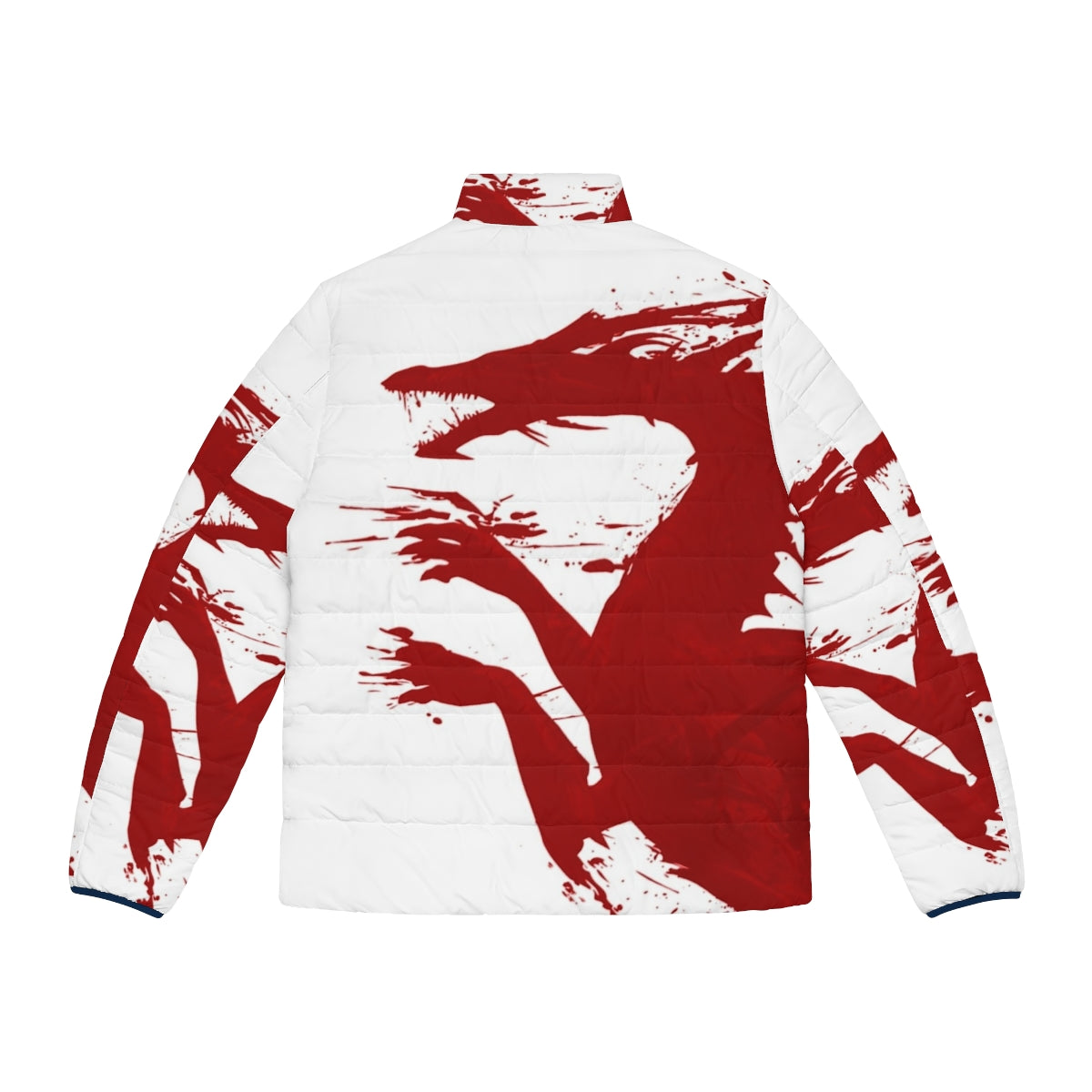 Dragon-themed puffer jacket with embroidered dragon design - Back