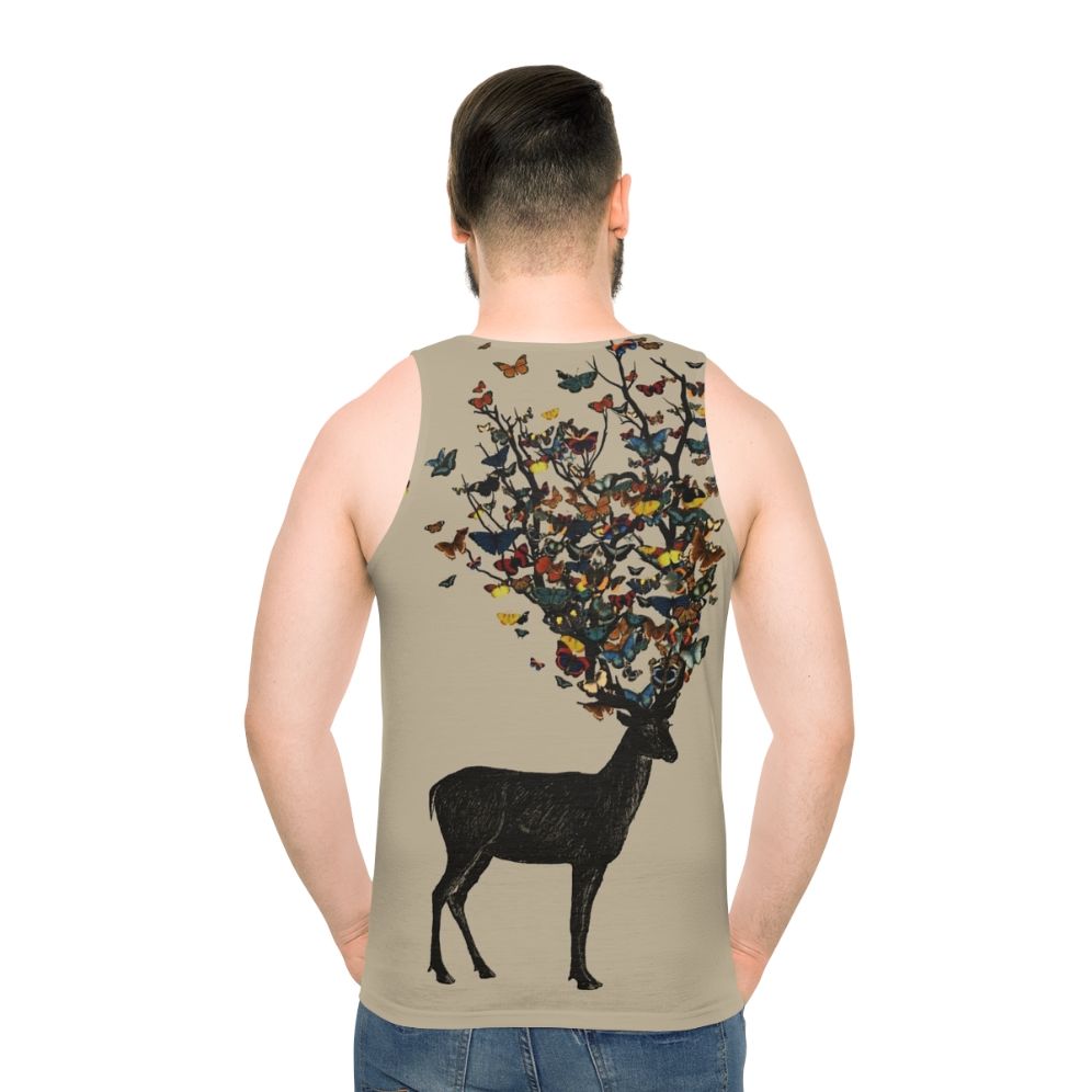 Unisex nature inspired wildlife design tank top - men back