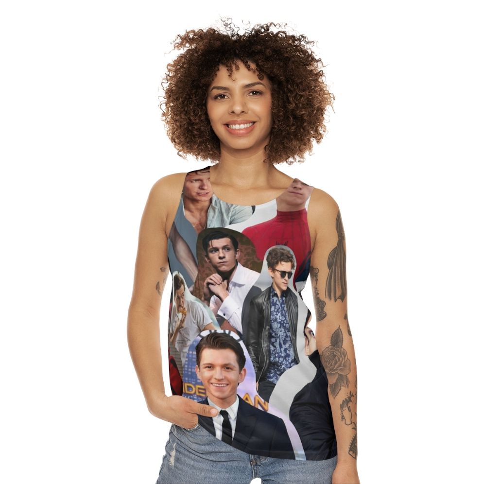 Tom Holland Spider-Man Superhero Collage Unisex Tank Top - women