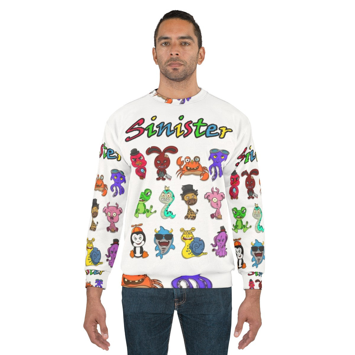 Sinister animals cartoon sweatshirt - men